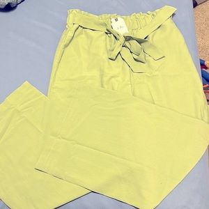 Paper bag wide leg pant